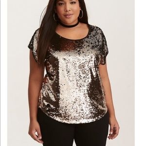 Torrid gold sequin top - Size 2